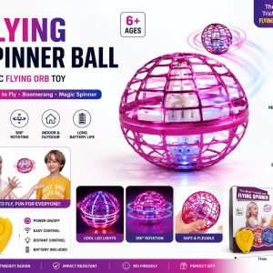 Rechargeable Flying Spinner Ball | Hand Controlled LED Boomerang Mini Drone Toy for Kids & Adults